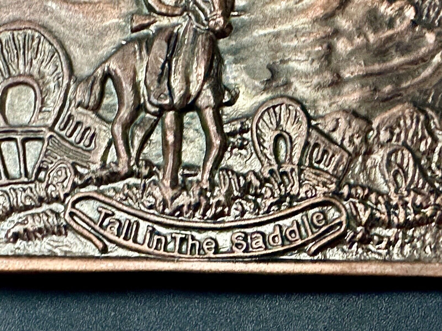 Tall in the Saddle Art Western Horse and Cowboy way of life! Vintage belt buckle