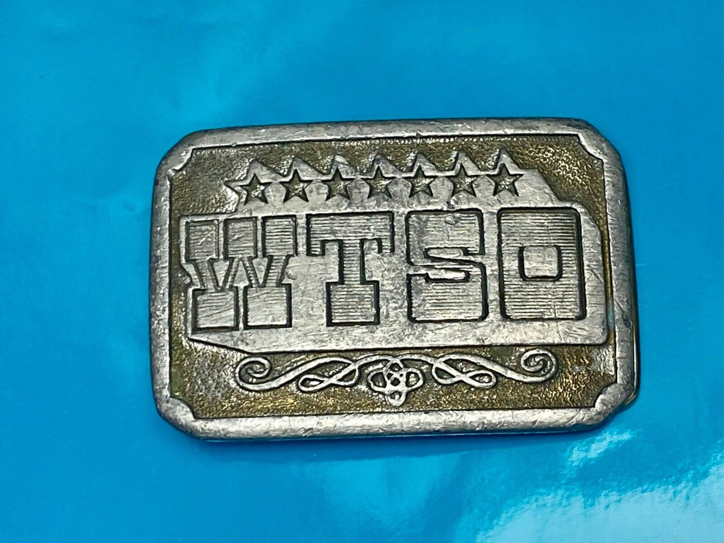 Vintage 1975 WTSO Wyoming Studio Art Works James Lind Creation Belt Buckle