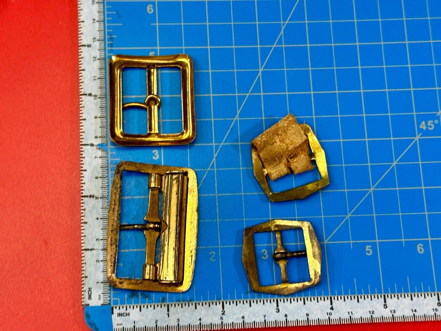 4 pc lot of antique SMALL belt buckle's