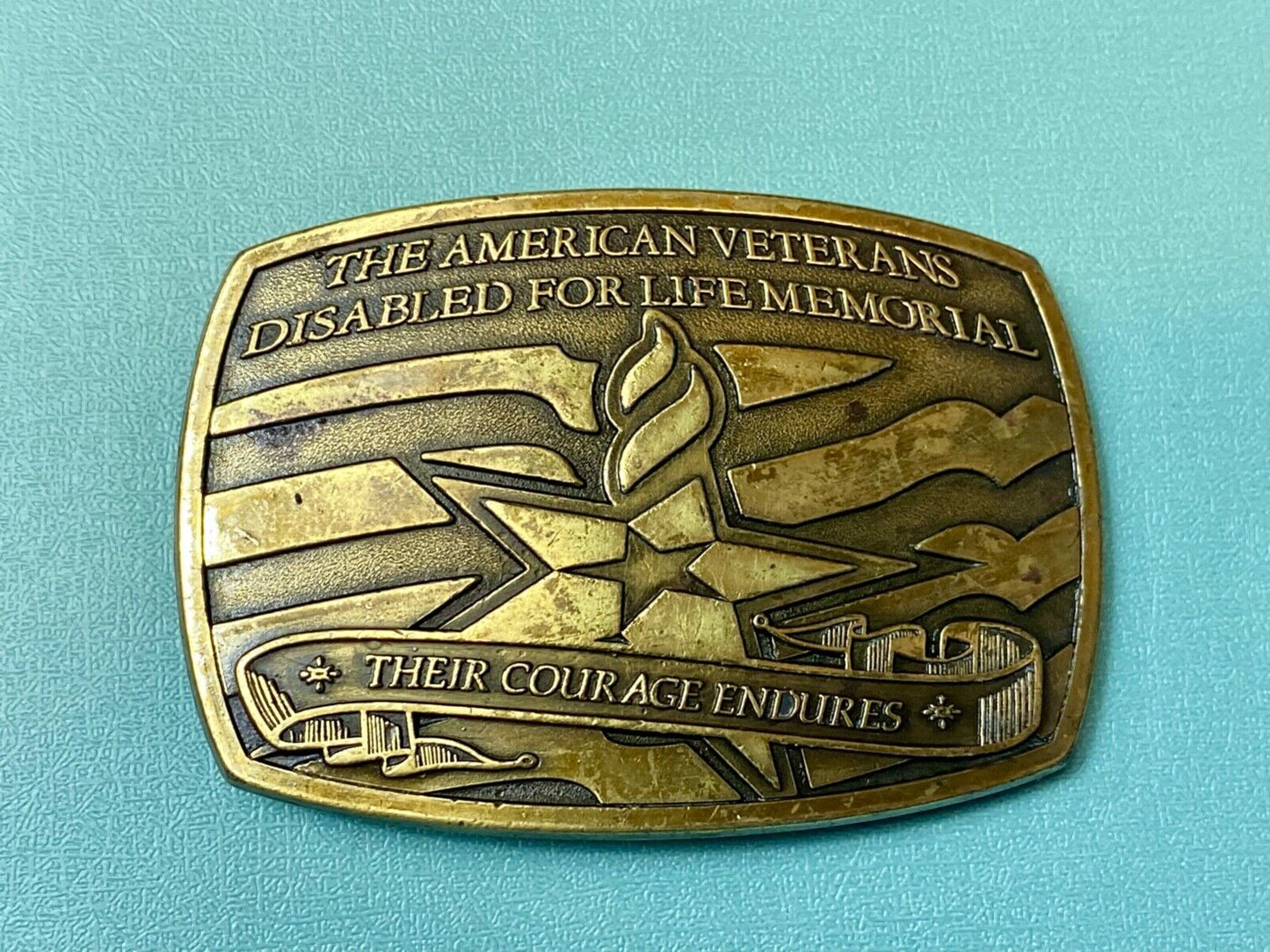 The American VETERANS OF FOREIGN WARS - Their Courage endures belt buckle