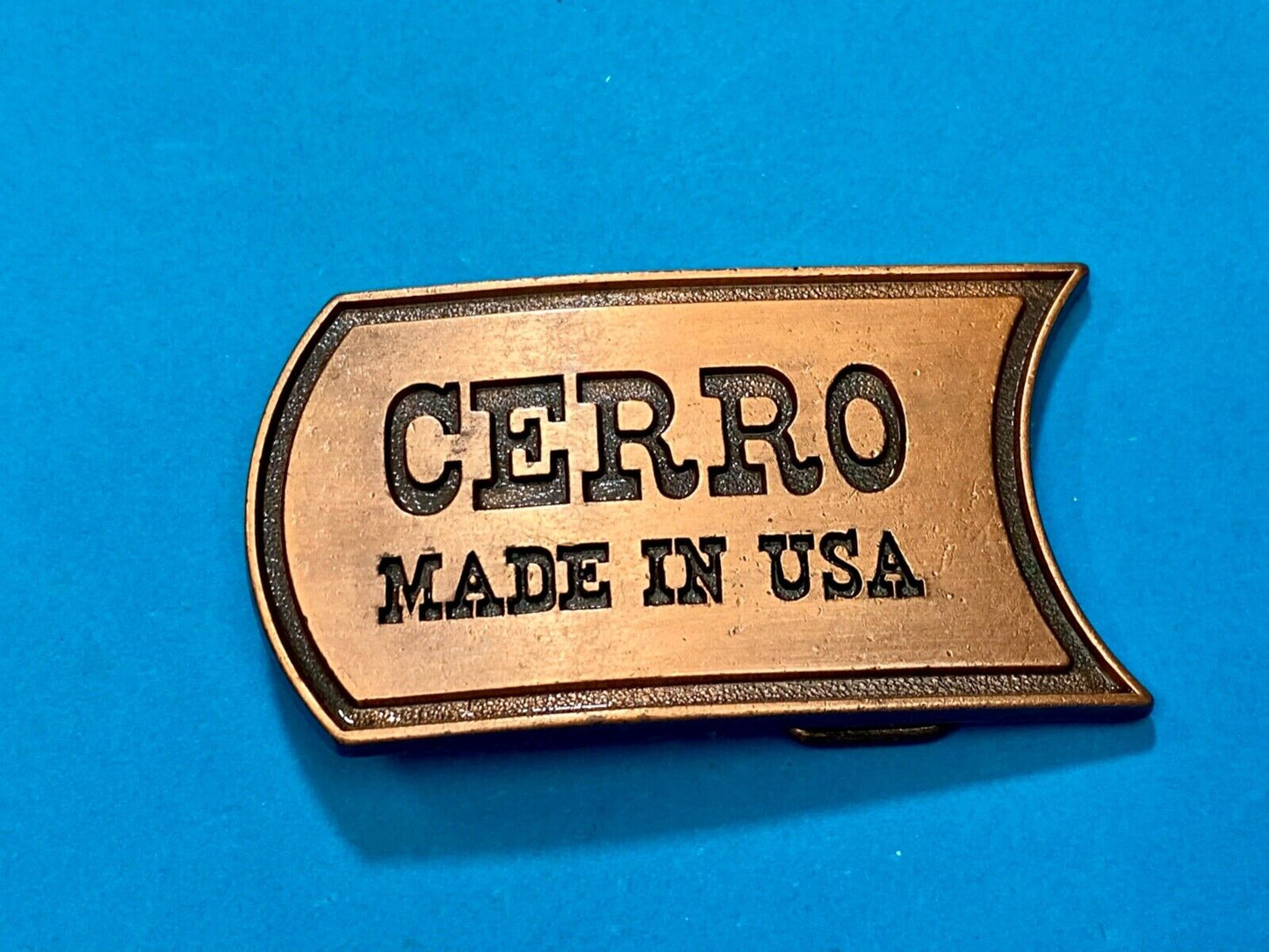 Vintage advertisement promo - Cerro, Made in USA company belt buckle