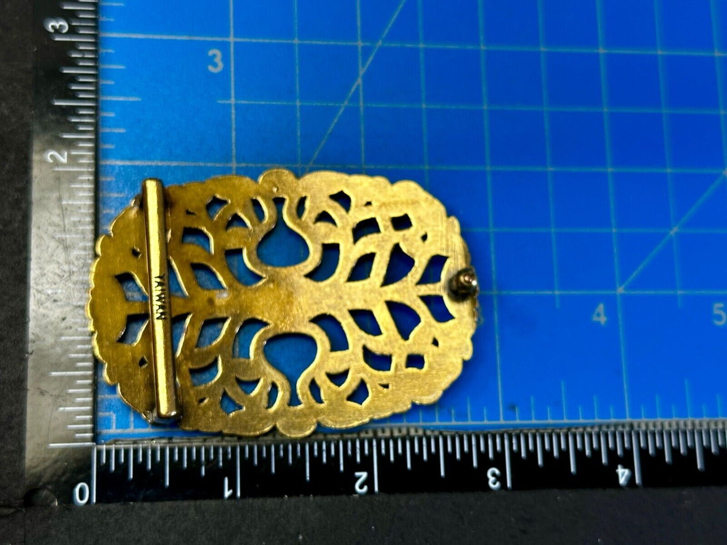Tree of Life Pattern Openwork Hippy Boho Brass Tone Ornate Belt Buckle