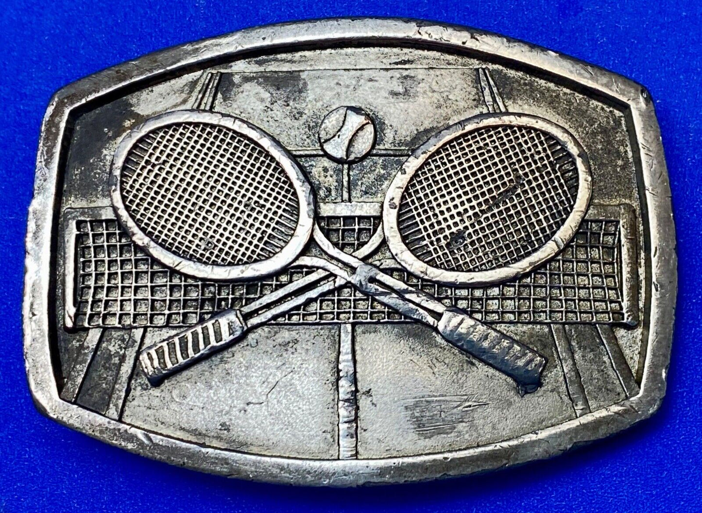 Tennis game match commemorative Indiana Metal Craft belt buckle racquet & ball