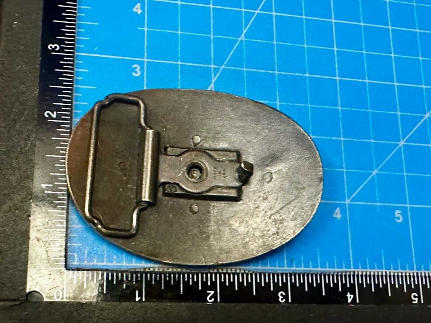 The Elk - Centered In Western Oval Brass Tone Usa Made Belt Buckle