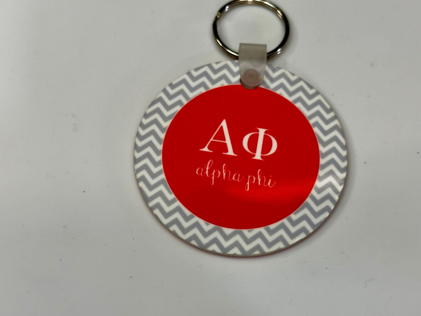 Alpha Phi Sorority Custom Holliday Round Keychain - Key Ring Chain