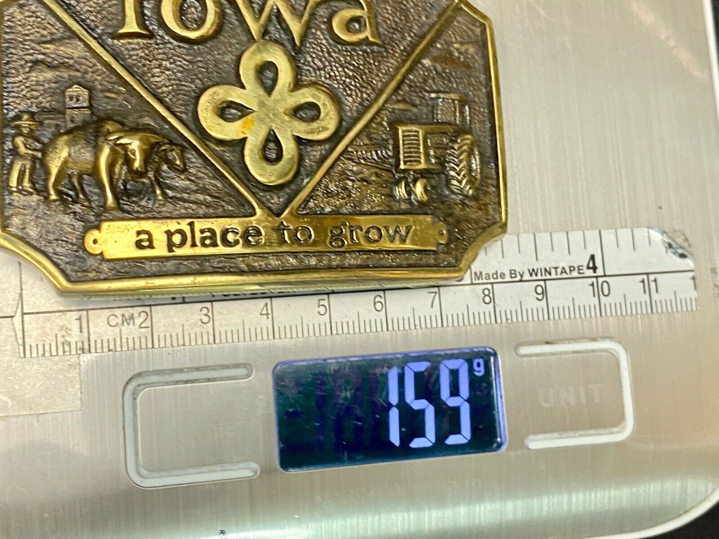 The State Of Iowa, A Place To Grow! Farming Belt Buckle Heritage Mint Ltd