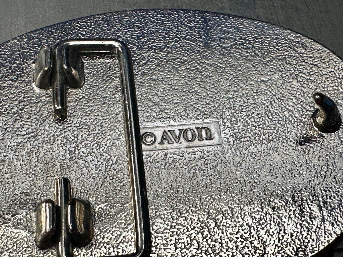 VINTAGE Avon Horse Saddle Western Ornate silver tone Belt Buckle