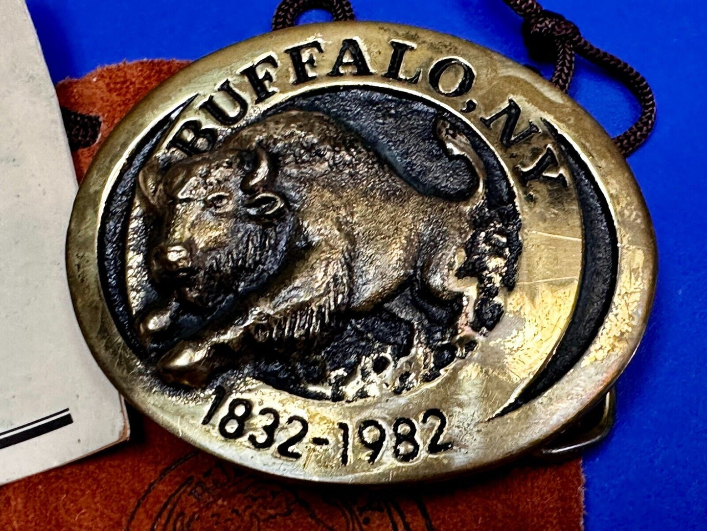 The Charging Buffalo NY State Solid Brass Belt Buckle by Heritage Mint