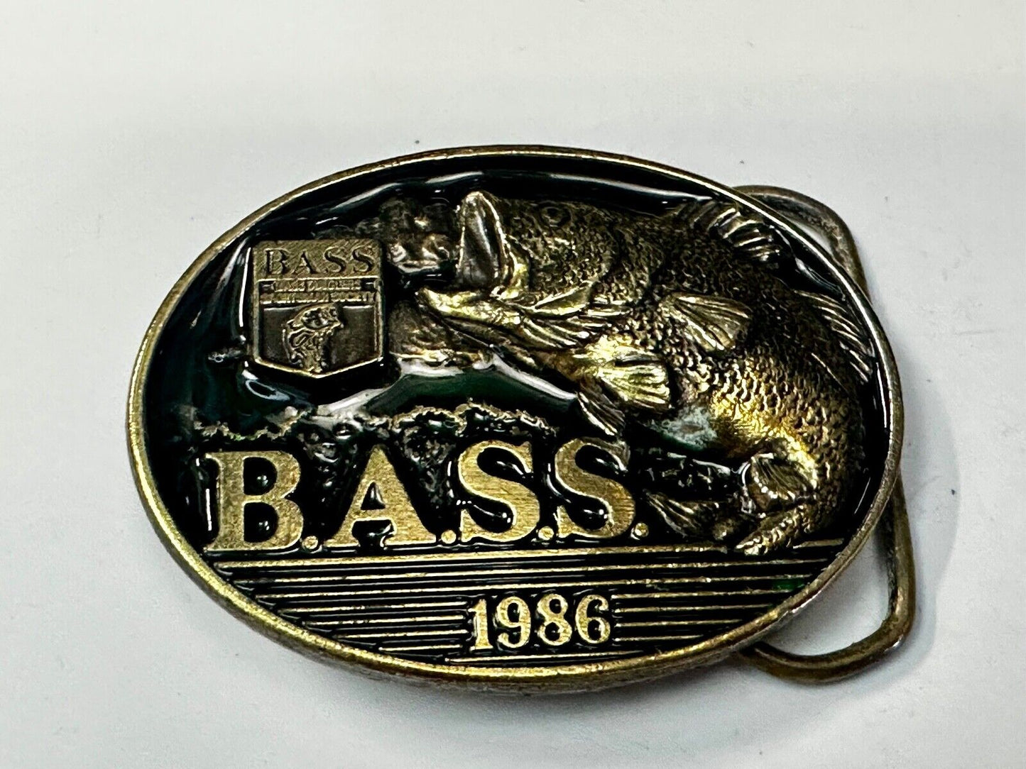 1996 BASS Anglers Sportsman Society Sport Fishing Fishermans Belt Buckle
