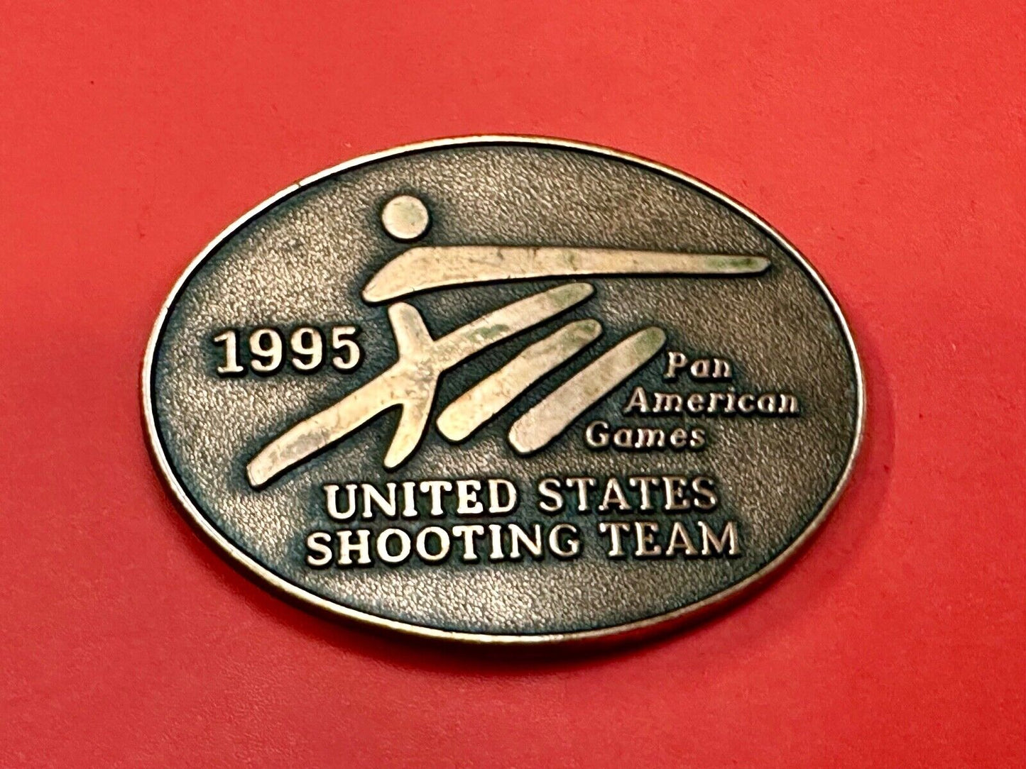 1995 United States Shooting Team Pan American Games PanAm belt buckle