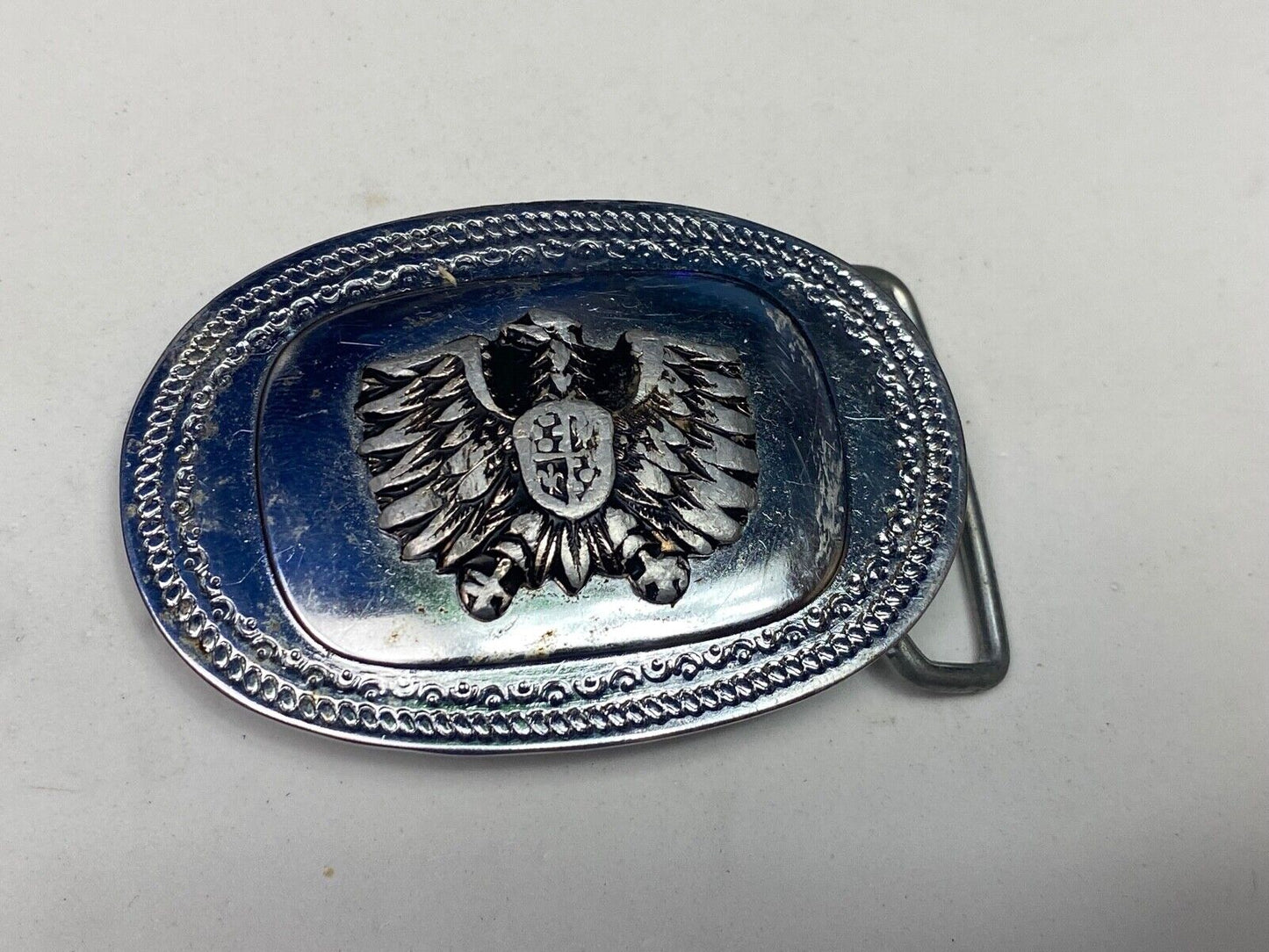 Vintage Eagle And Shield Two Tone Belt Buckle Gold Wing?