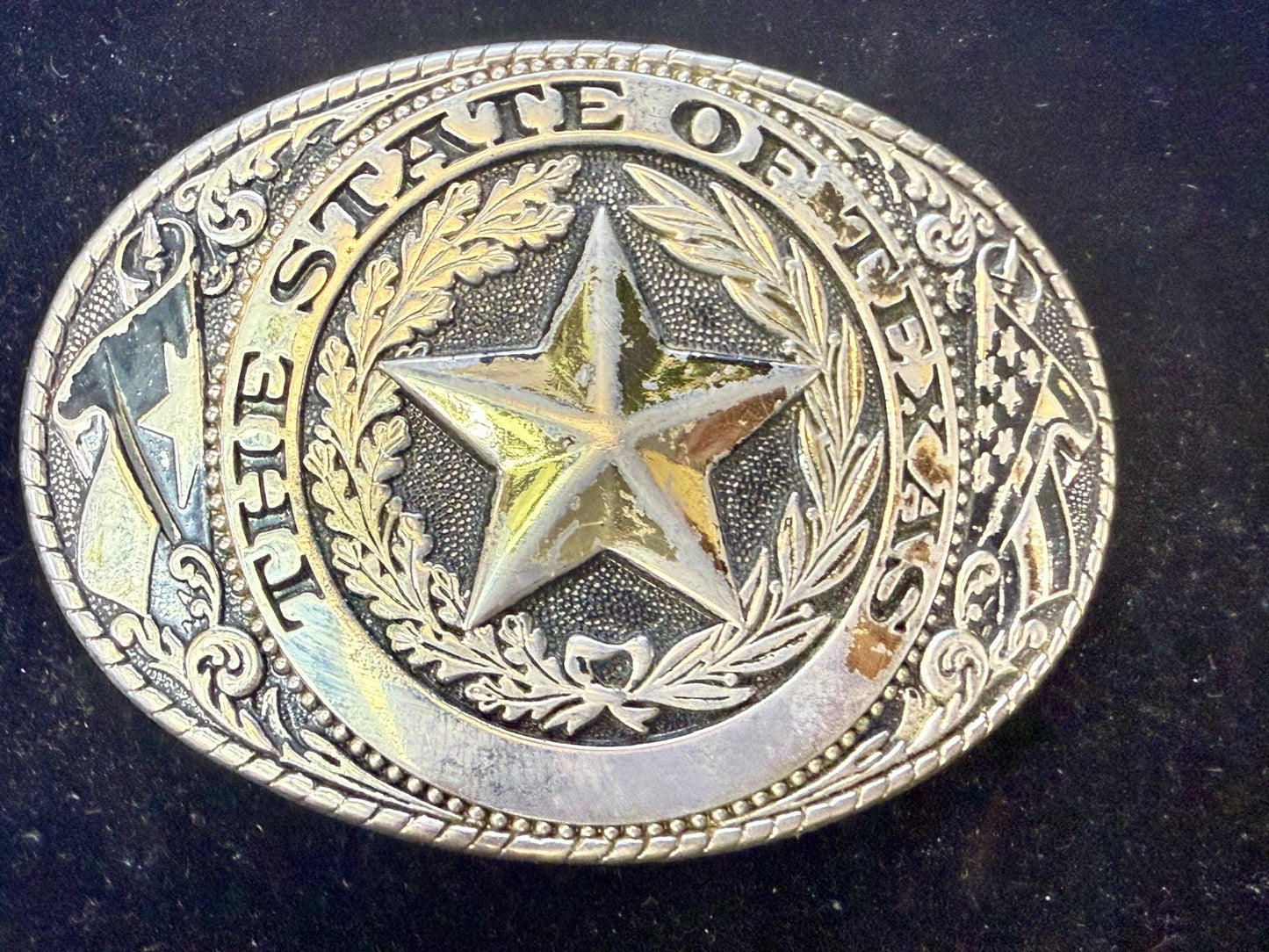 The Great State Of Texas Lone Star Vintage Commemorative Belt Buckle W USA