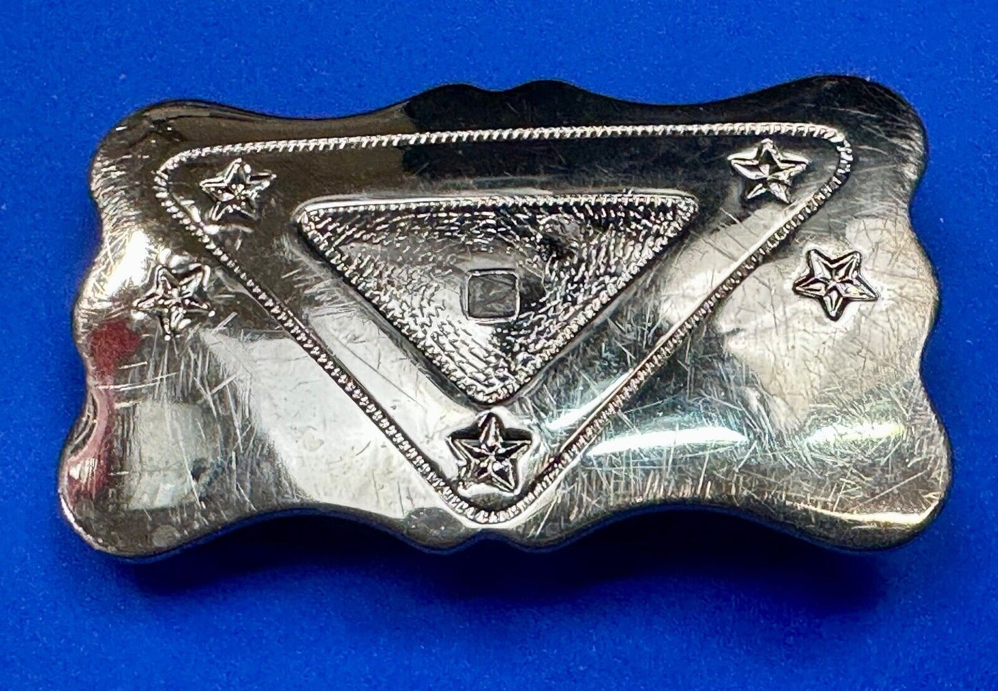Vintage Chambers ornate engraved project craft belt buckle - no centerpiece
