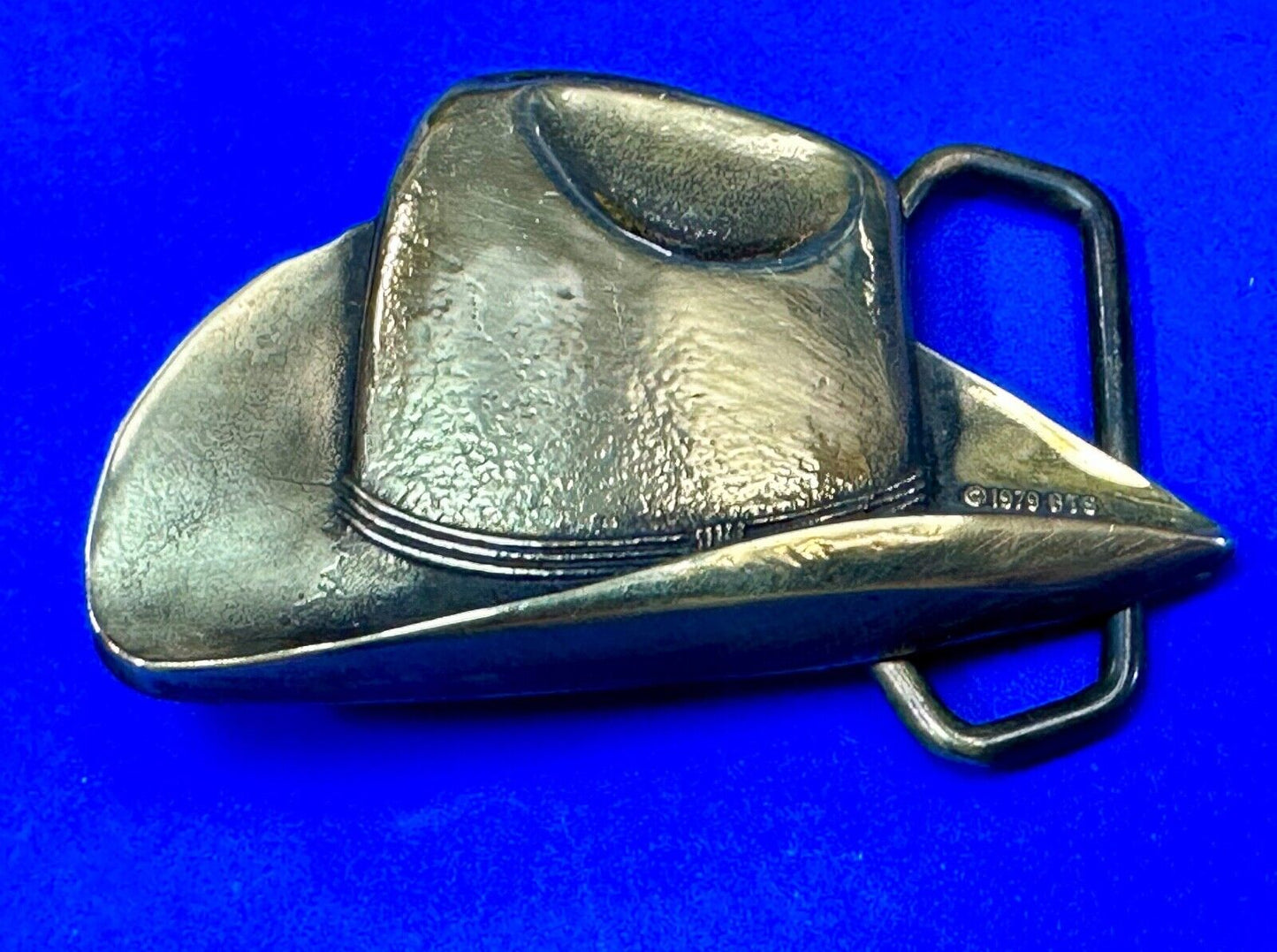 1978 BTS Cowboy Hat Figural Western Rodeo Vintage Cowboy Wearz belt buckle