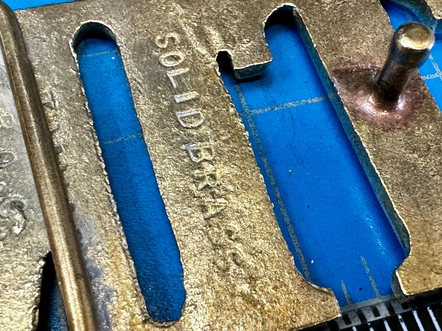 TIM - Custom Name cutout block letters Solid Brass Belt Buckle