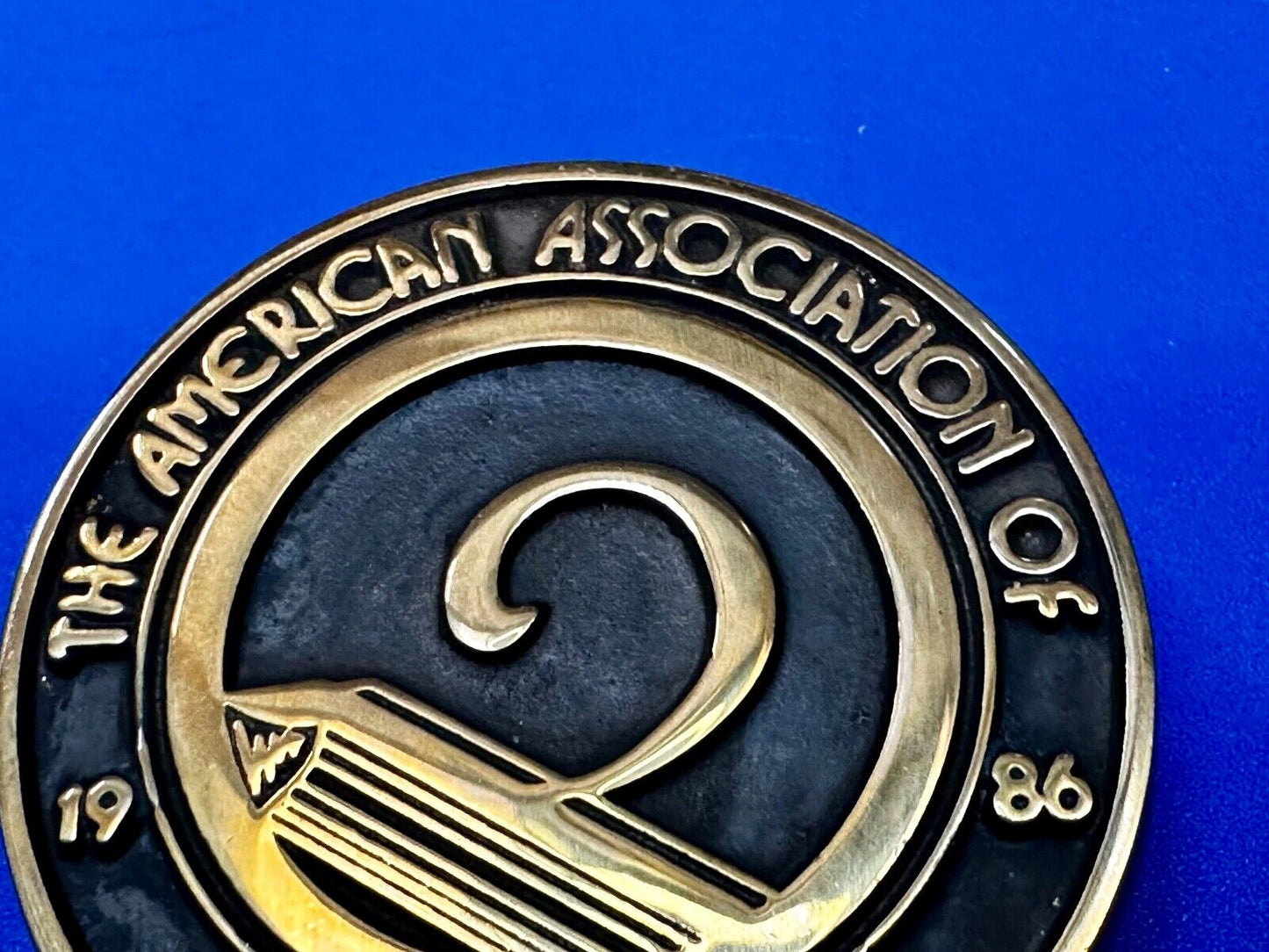 The American Association Woodturners AAW Commemorative Vintage 1986 Belt Buckle