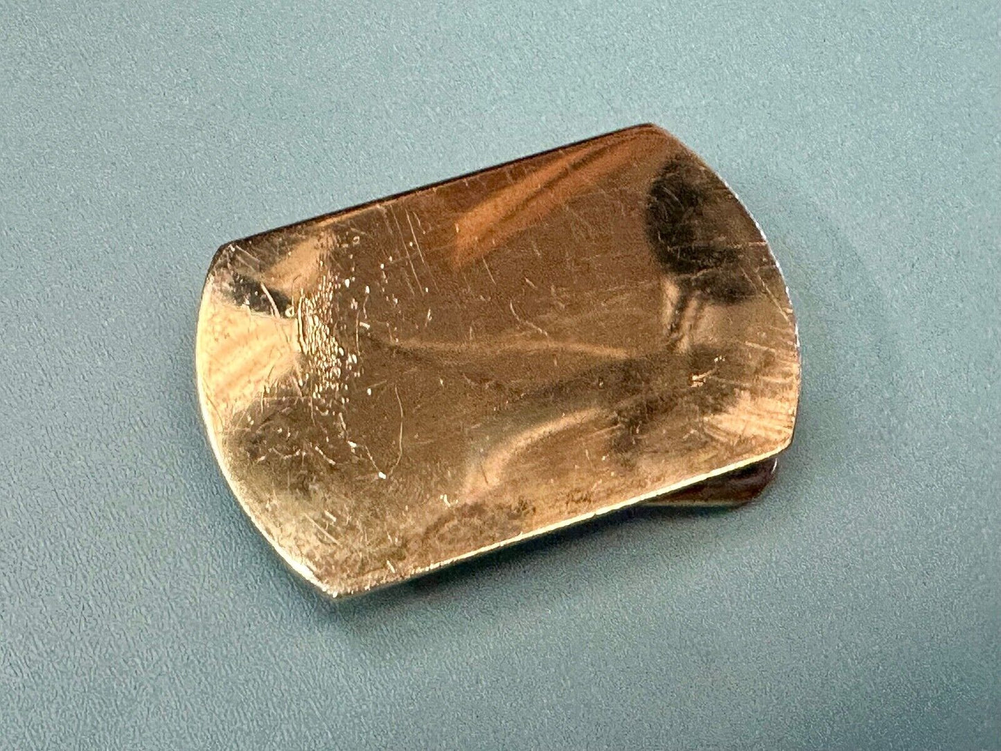 Artisan 2.5" wide rounded corner brass tone dress belt buckle