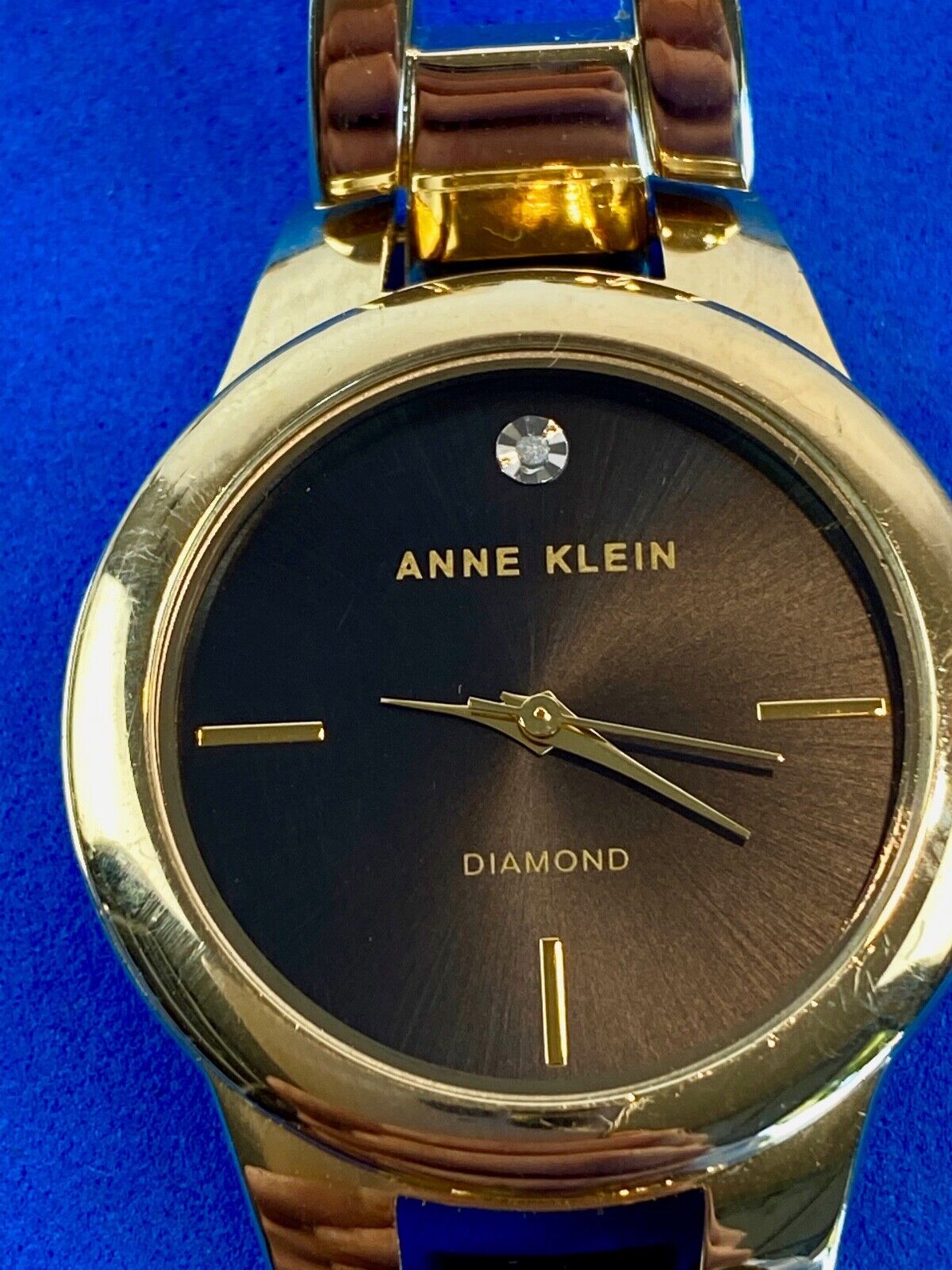 AK Annie Klein DIAMOND women's quartz watch black face - fresh battery