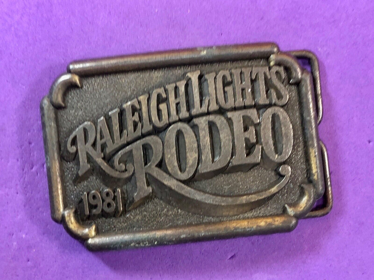 BELT BUCKLE, " RALEIGH LIGHTS RODEO Cigarette company sponsored event