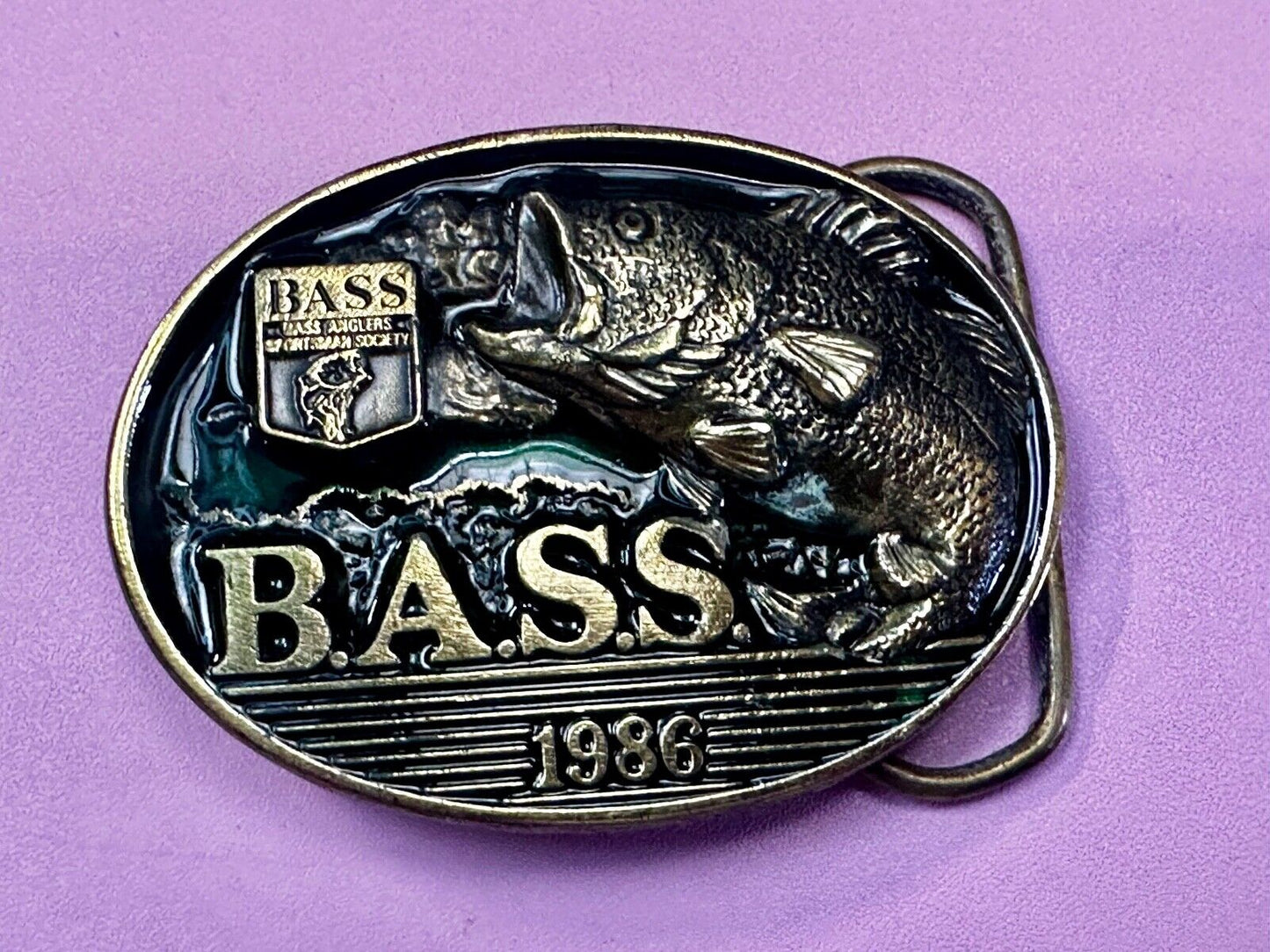 1996 BASS Anglers Sportsman Society Sport Fishing Fishermans Belt Buckle