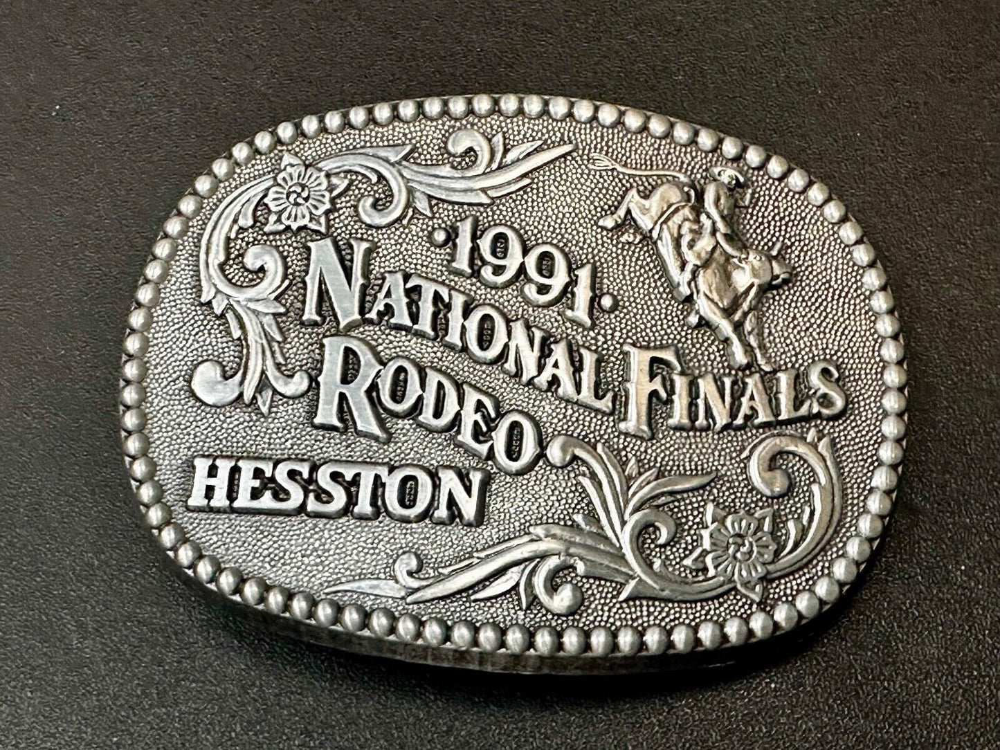 1991 NFR National Finals Rodeo NOS Youth Size ADM Commemorative Belt Buckle