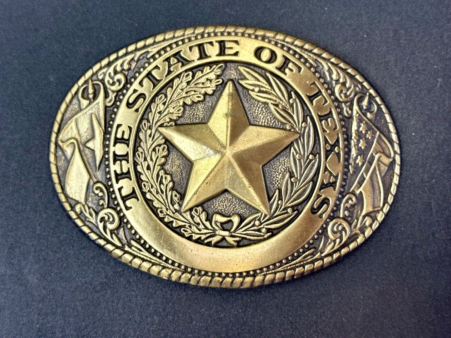 The Great State of Texas Star & Flag & Pride! USA made western belt buckle