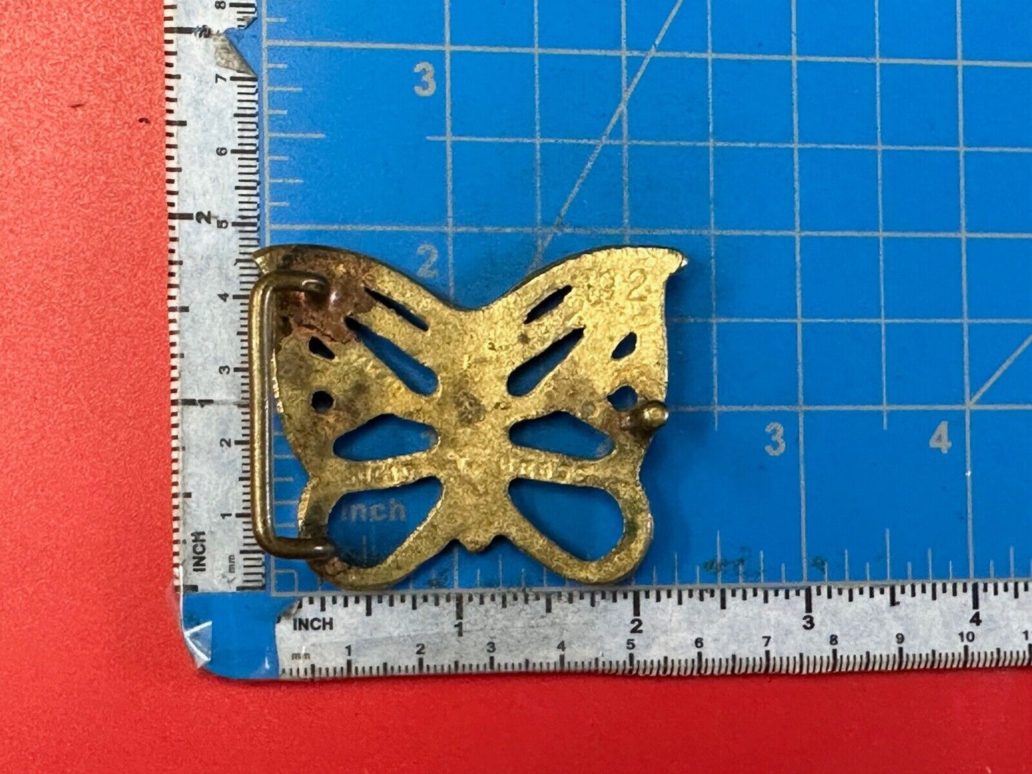 2" Butterfly Boho Hippie solid brass vintage Cutout belt buckle