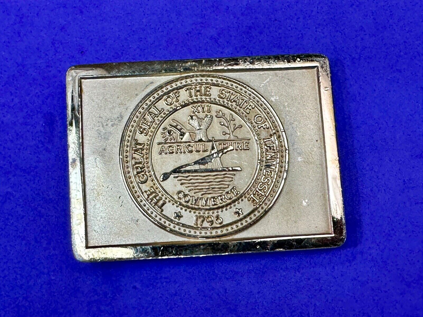 The Great Seal of the State to Tennessee Agricul Thre Commerce RARE belt buckle
