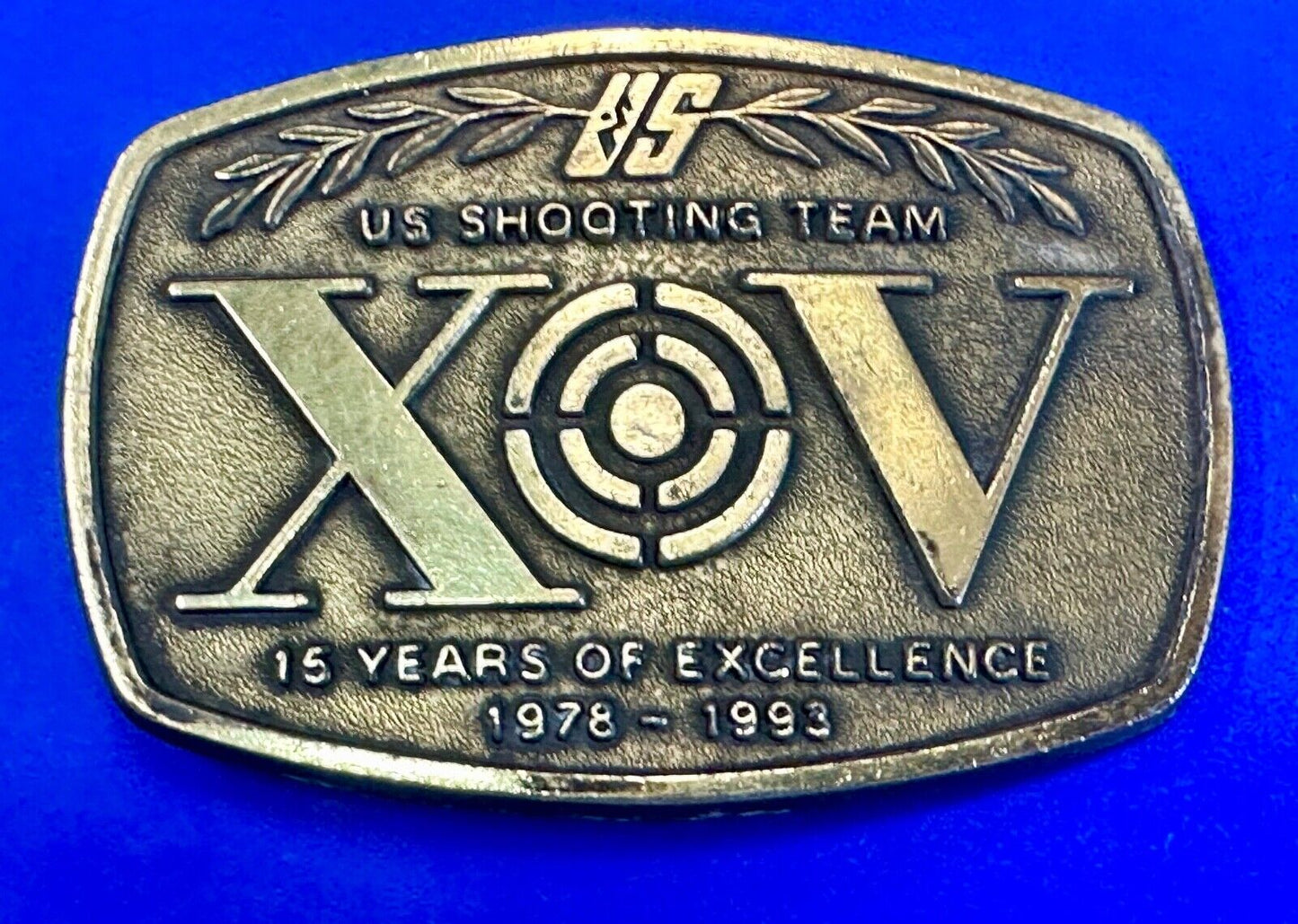 Vintage 1993 US Shooting Team 15 Years of Excellence Team USA Belt Buckle