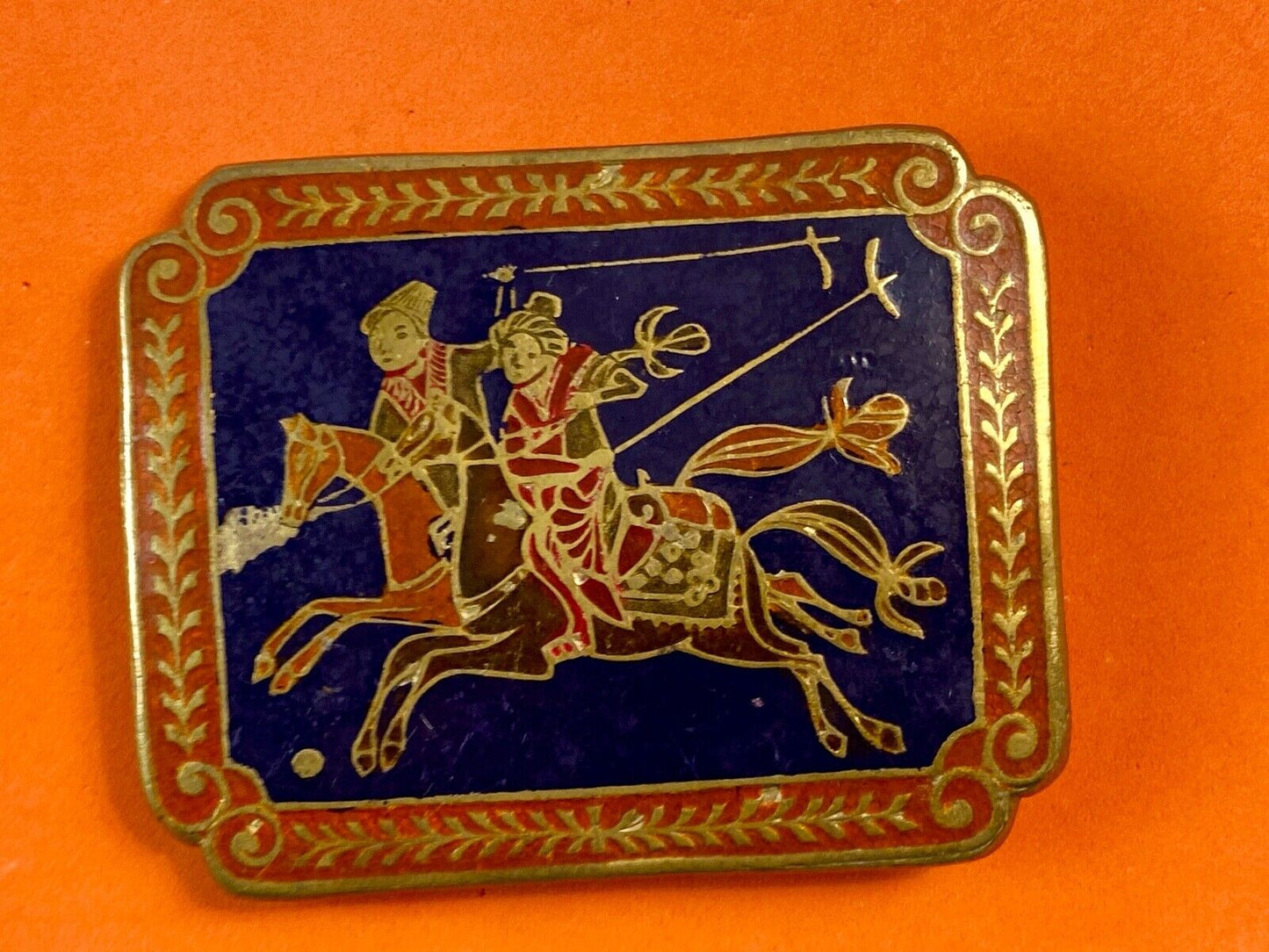 beautiful - riding horseback soldiers? Made in India - Dual pin belt buckle