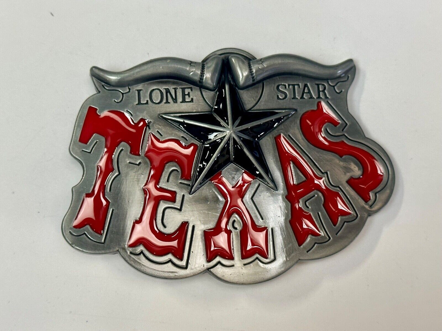 Texas The Lone Star State Cowboys TX Longhorn raised 4" Buckle Rage Belt Buckle