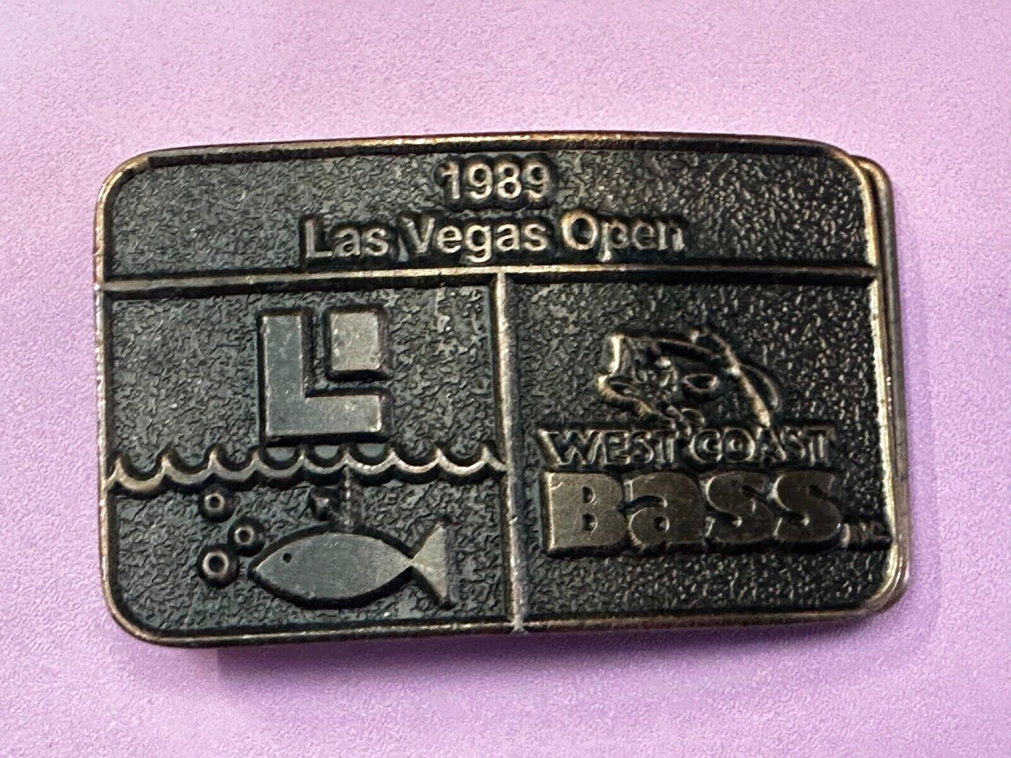 BASS 1989 Las Vegas Open Anglers Sportsman Society Sport Fishing Belt Buckle