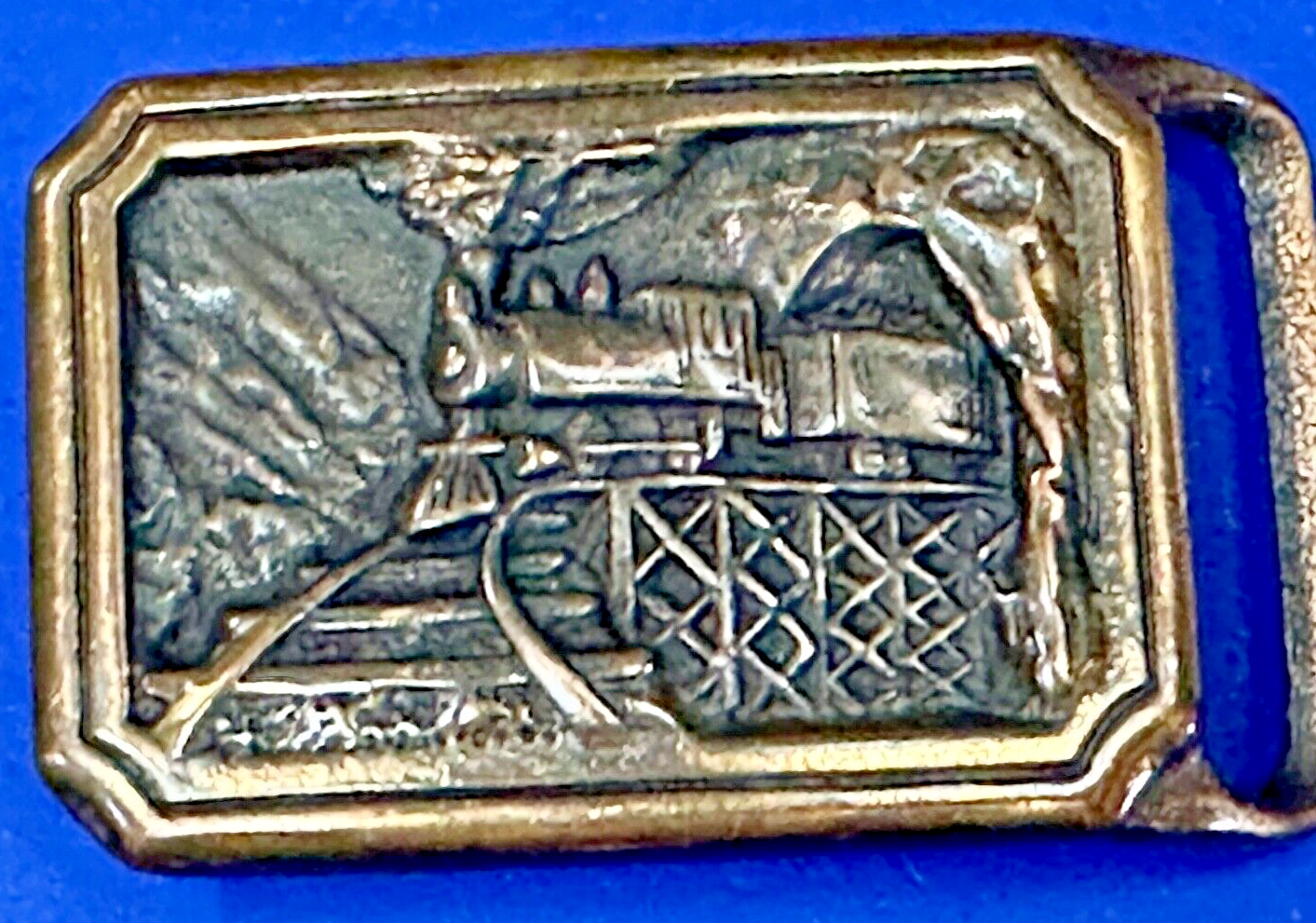T.E.Express Tech Ether Guild Steam Locomotive Train Railroad vintage belt buckle