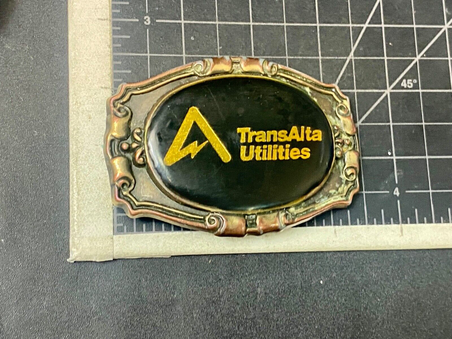 Trans Alta Utilities company western framed shipping co belt buckle