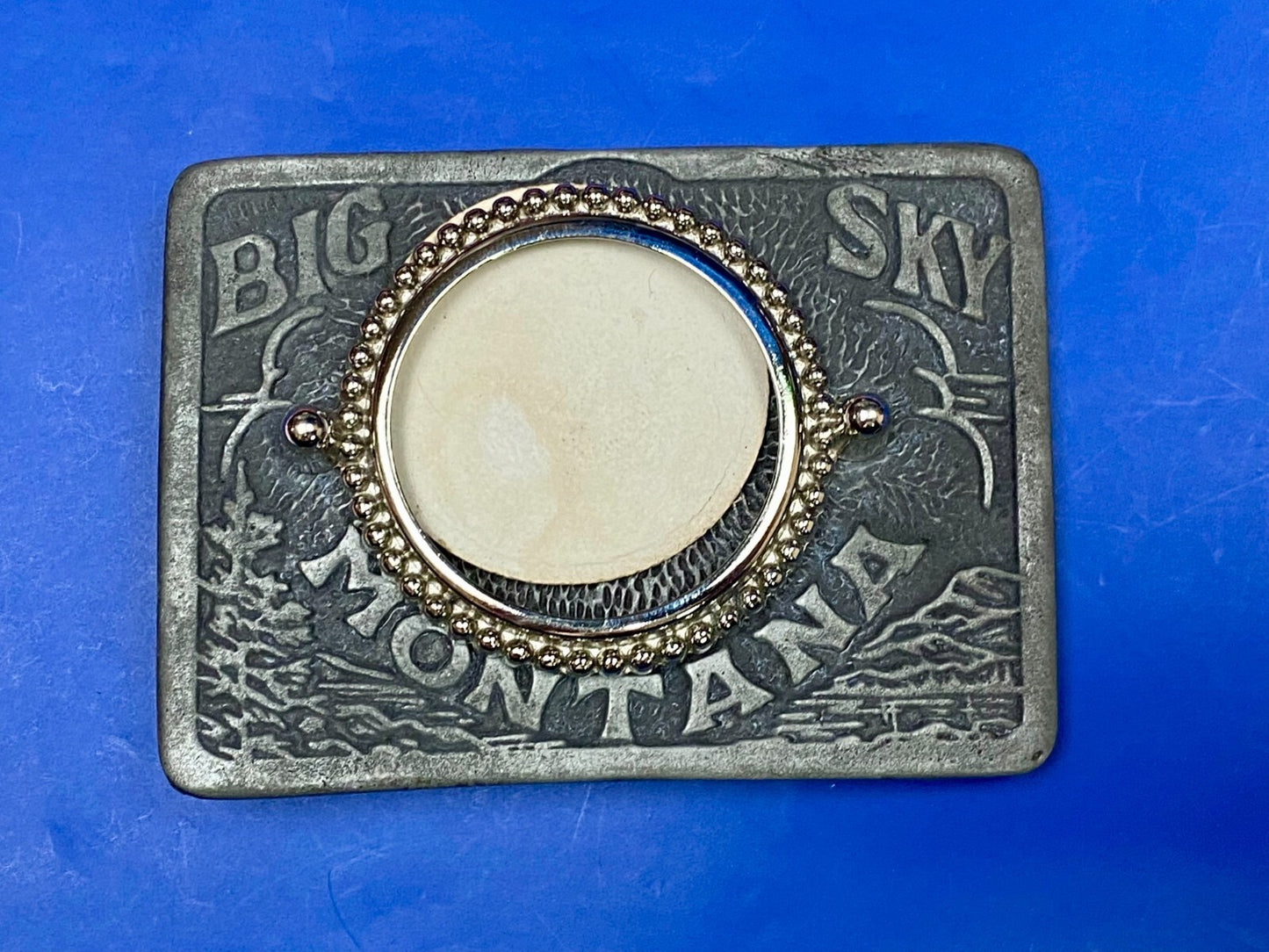 Big Sky Montana Nature Scene Vintage Blank Coin Collectors for Craft Belt Buckle