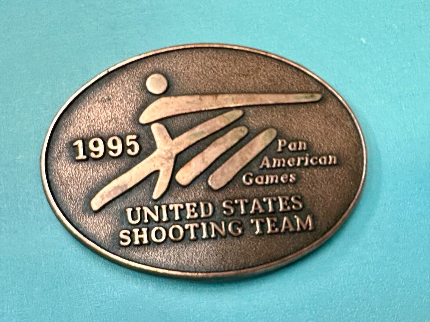 1995 United States Shooting Team Pan American Games PanAm belt buckle