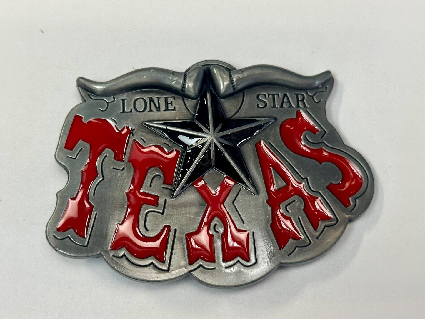 Texas The Lone Star State Cowboys TX Longhorn raised 4" Buckle Rage Belt Buckle