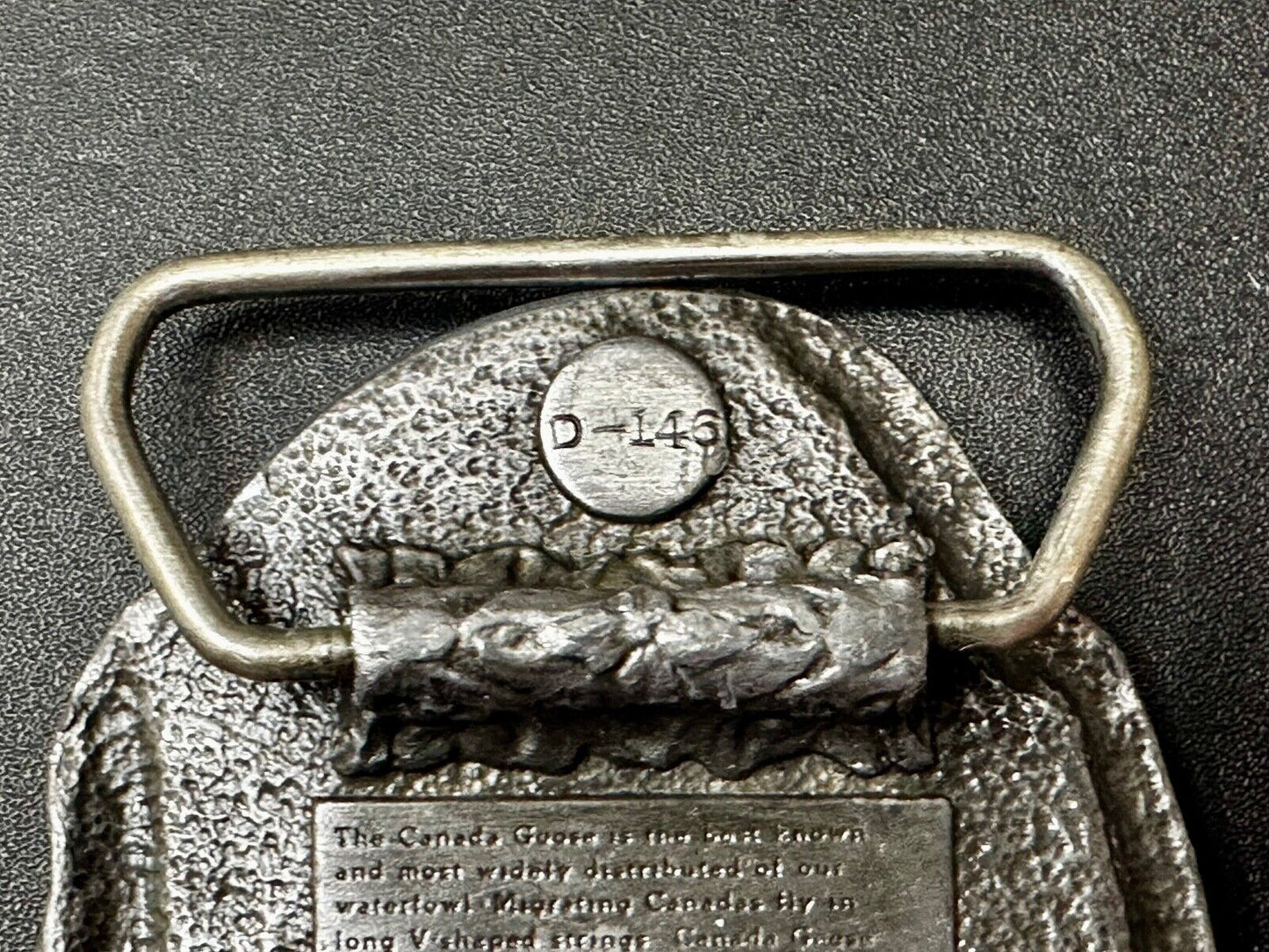 The Canadian Goose Migrating Flying Brass Vintage 1983 Belt Buckle by Bergamot