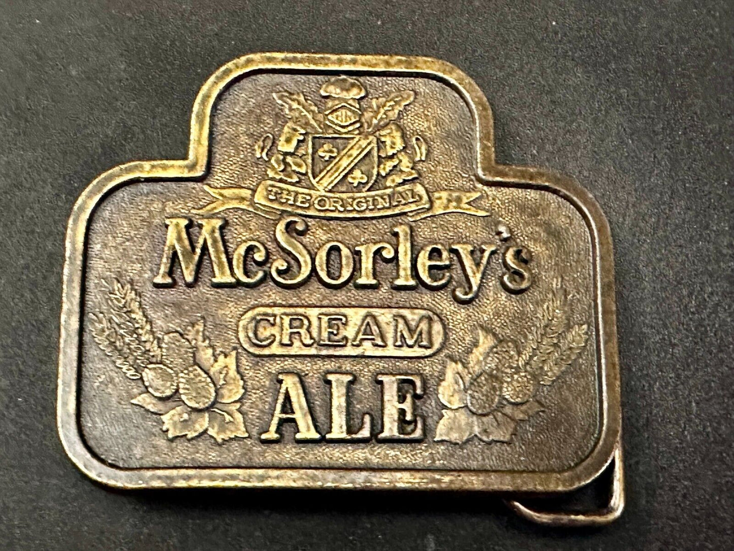 The Original Mc Sorley Cream Ale Brewing Company Advertisement Belt Buckle