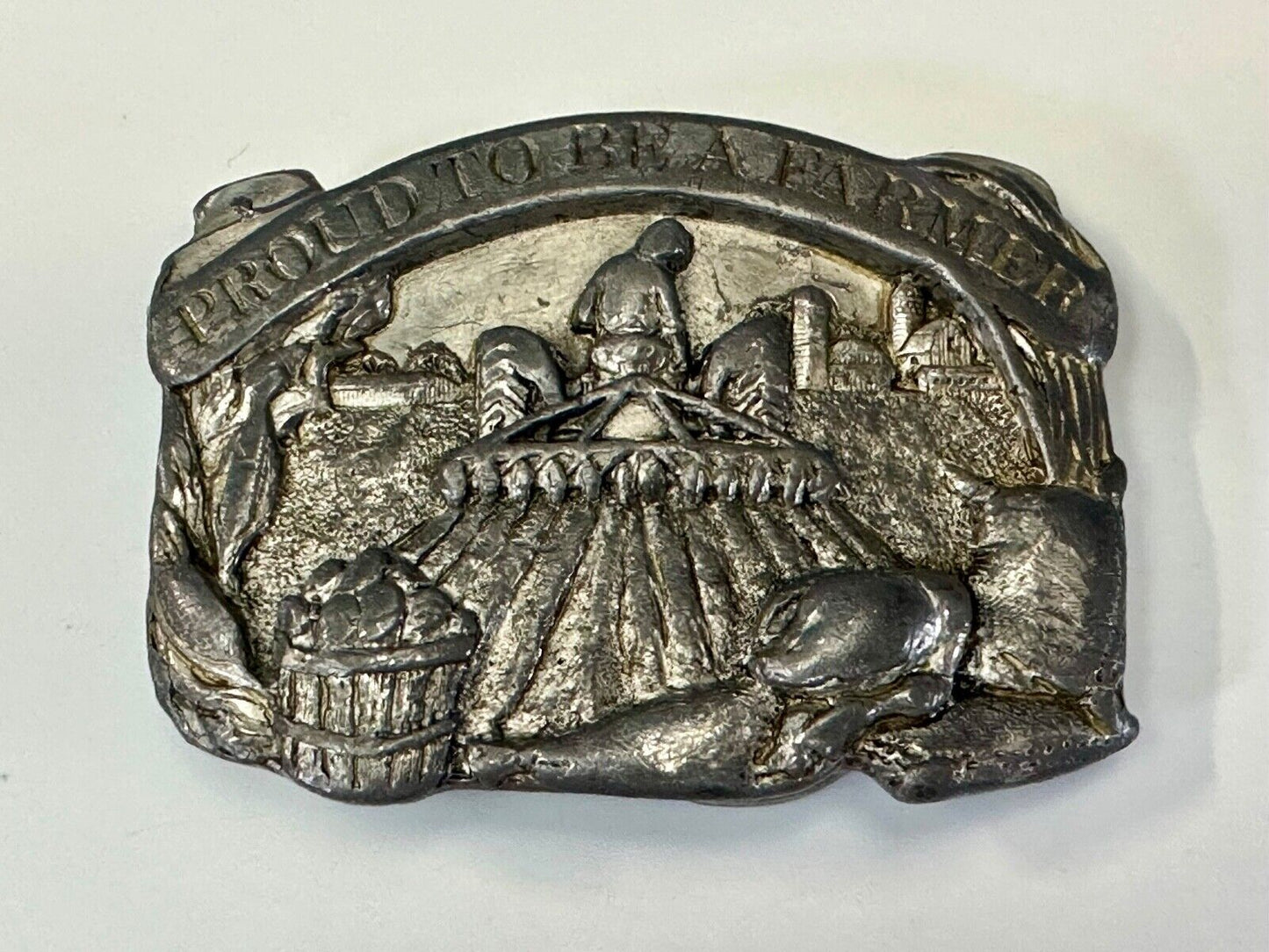 The American Farmer - Best in the World Im proud to be a farmer Vtg belt buckle