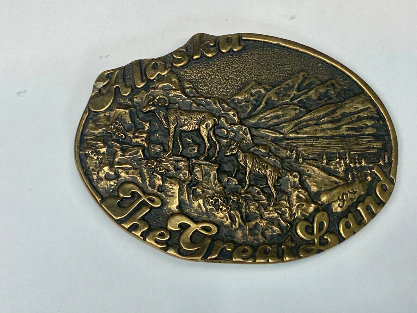 Vintage Alaska The Great Land Limited Belt Buckle By Alaska Frontier Arts Ltd
