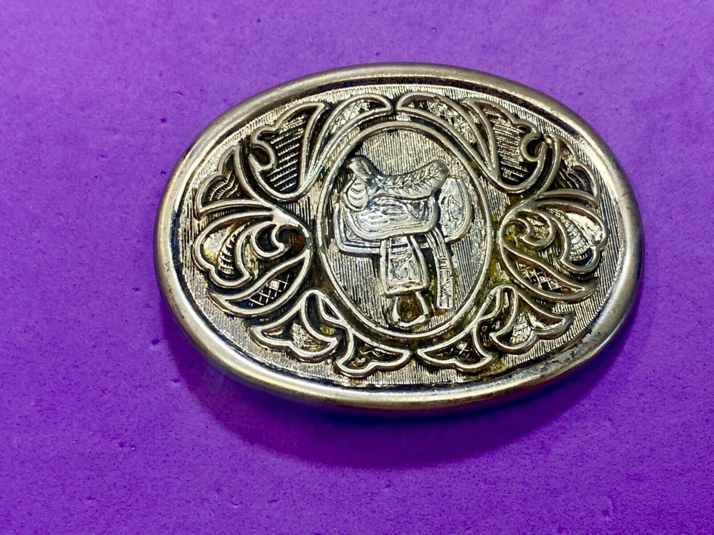 Avon Western Cowboys horse Saddle Vintage Belt Buckle - up to 1 1/2" belt