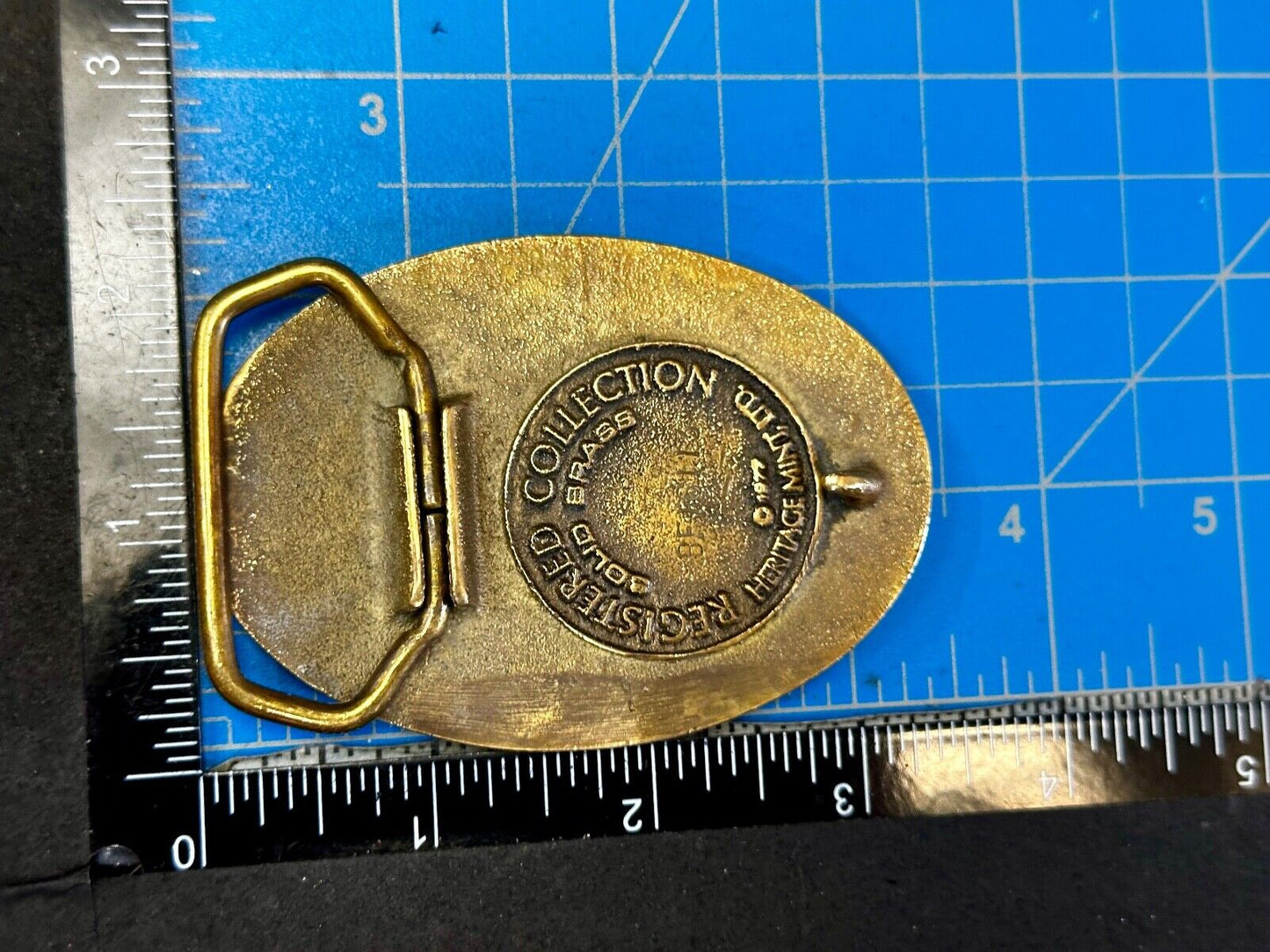 The Great State of Texas Lone Star State Solid Brass 1970s Belt Buckle