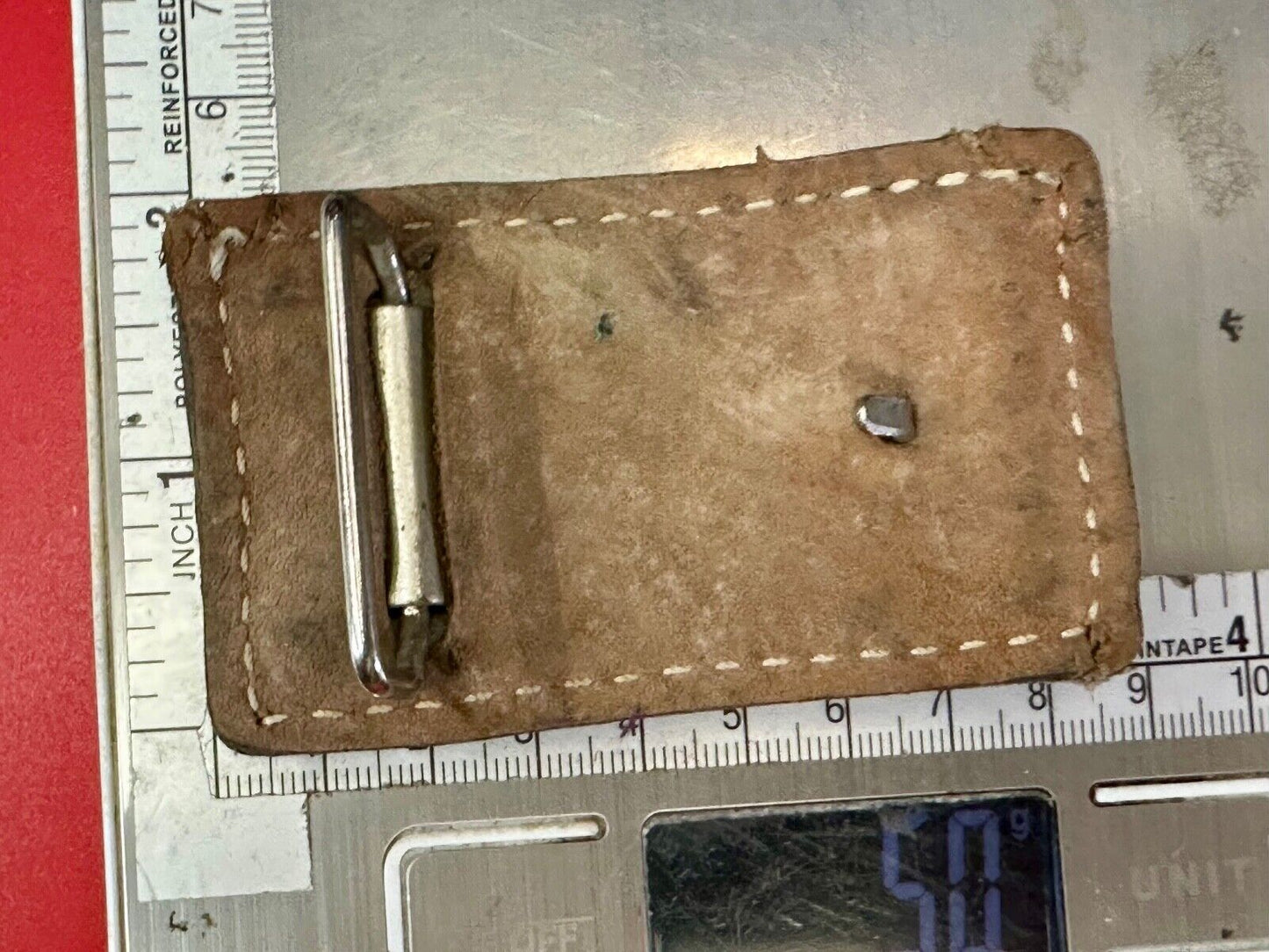 vintage brown leather belt buckle to restore