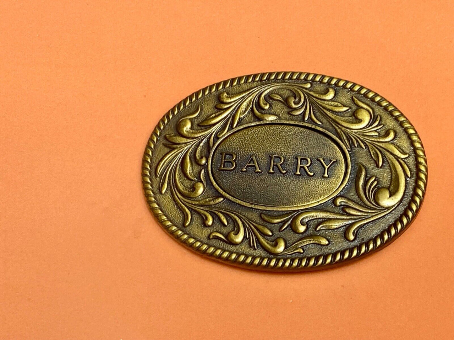 BARRY - western ornate flower swirl belt buckle by Kinney Co