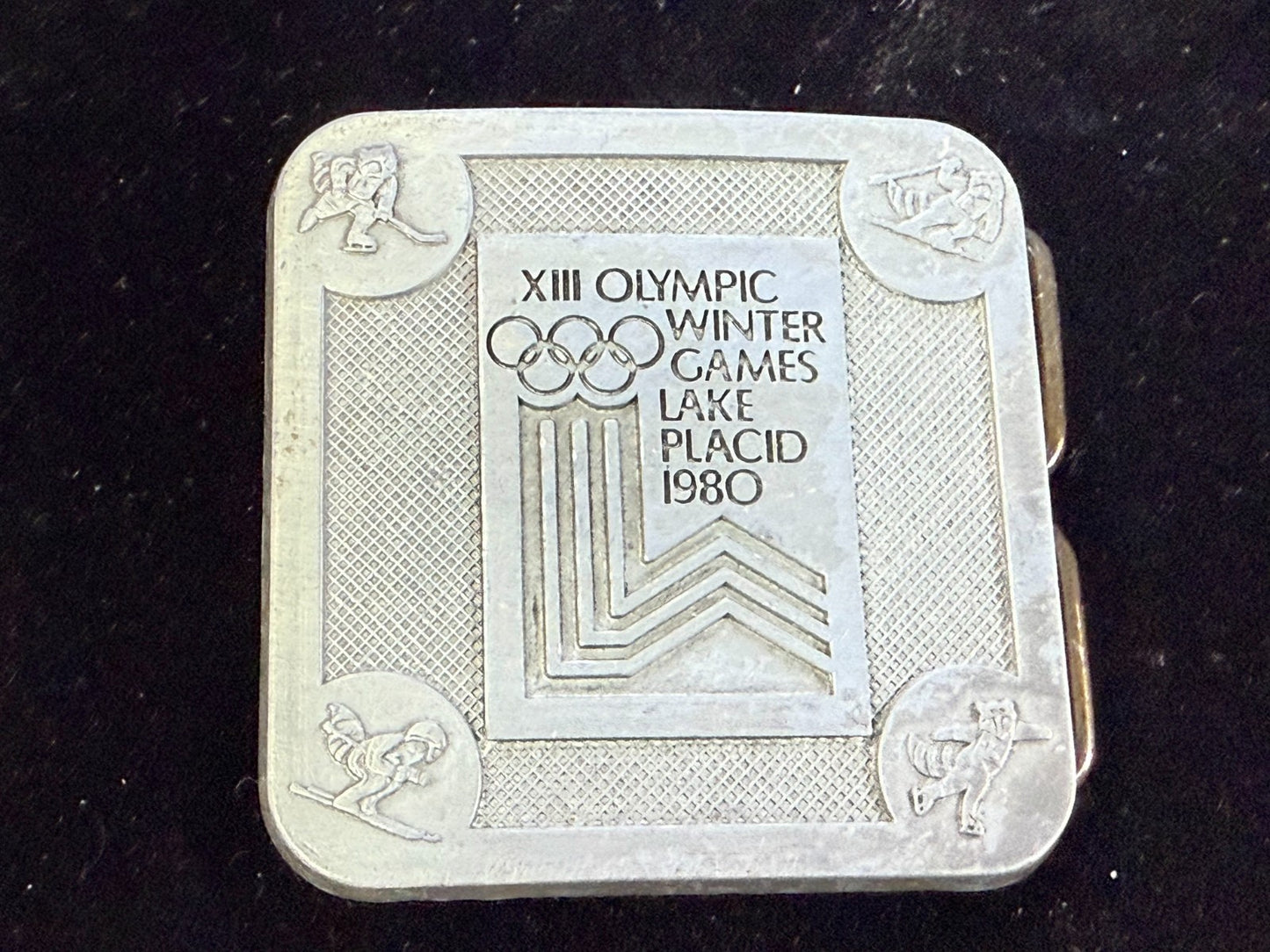 The Olympic Winter Games Lake Placid 1988 Commemorative Silver Color Belt Buckle