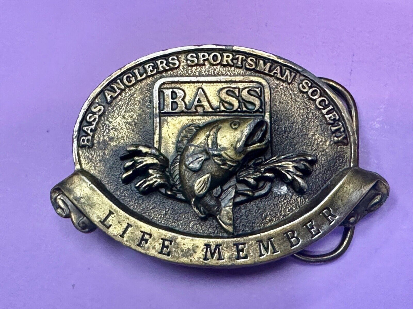 BASS Anglers Sportsman Society Fishing RARE Bergamot Commemorative belt buckle