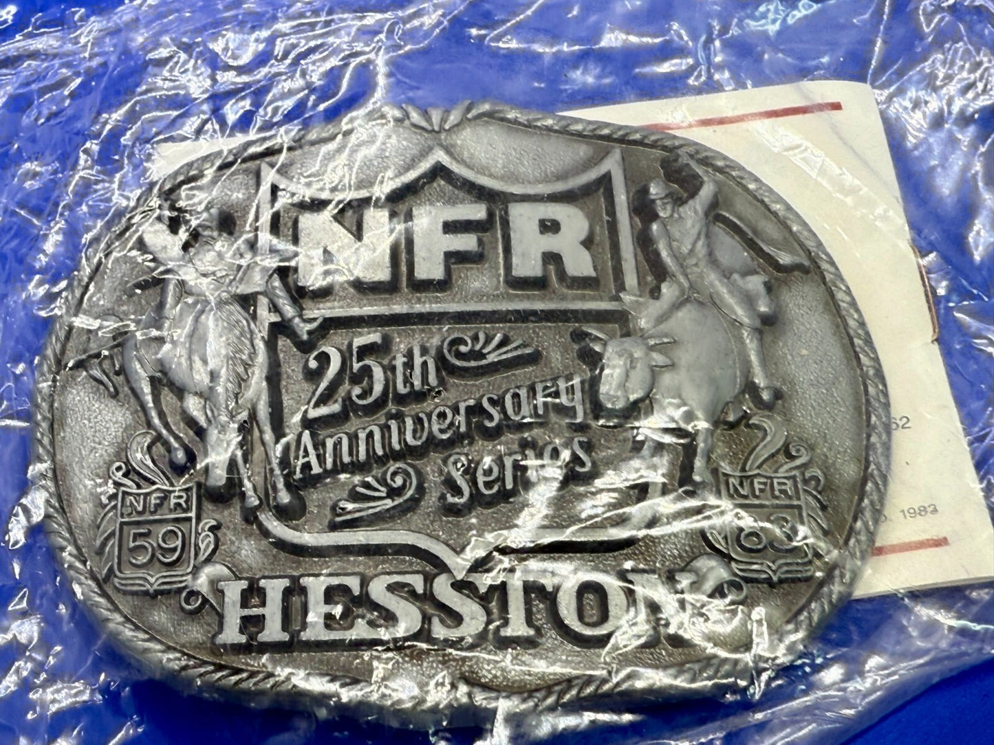 1983 Hesston NFR National Finals Rodeo Cowboys 25 year Commemorative Belt Buckle