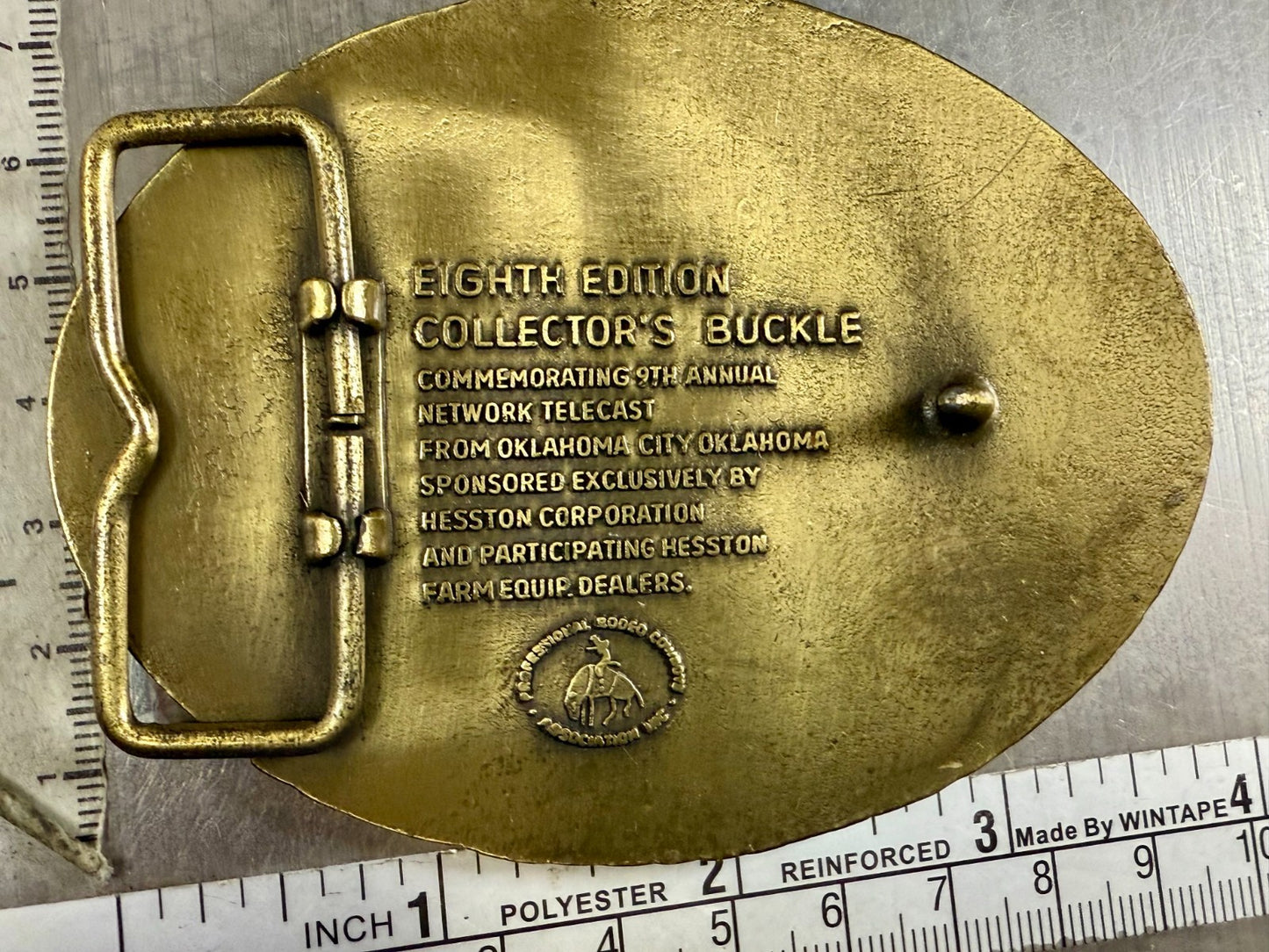 1982 Hesston NFR National Finals Rodeo All Around Cowboy Belt Buckle