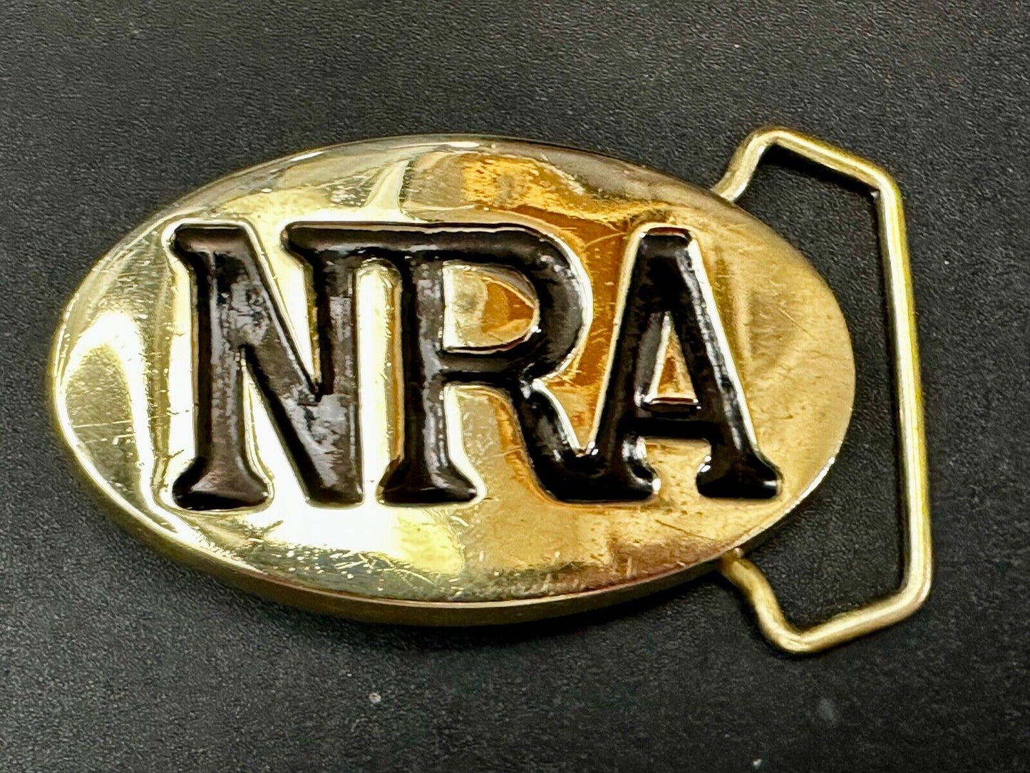 Baron Buckles NRA National Rifle Association Solid Brass oval Belt Buckle